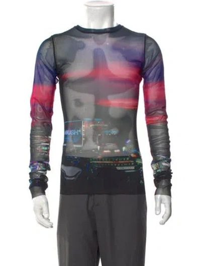 Pre-owned Ambush Graphic Print Crew Neck T-shirt In Blue