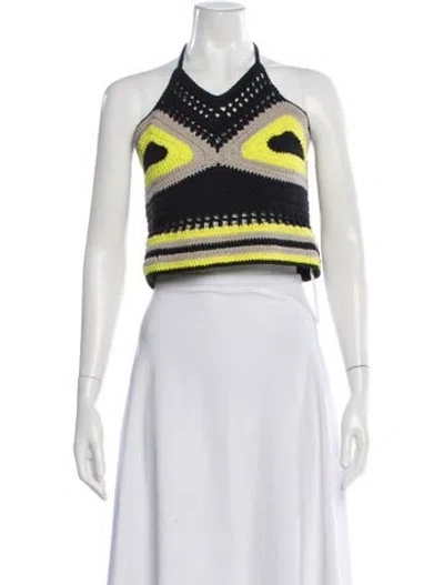 Pre-owned Ambush Graphic Print Halterneck Crop Top In Multi