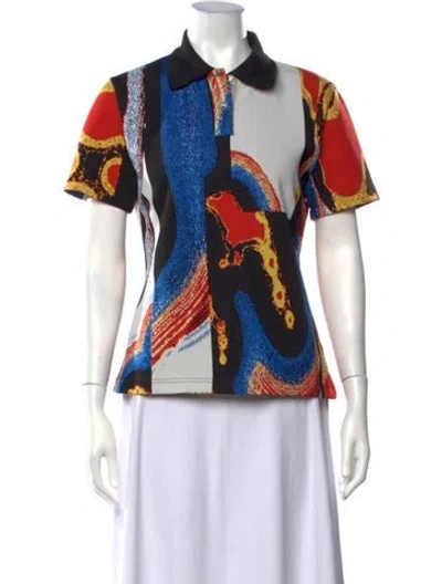 Pre-owned Ambush Graphic Print Short Sleeve Polo In Black