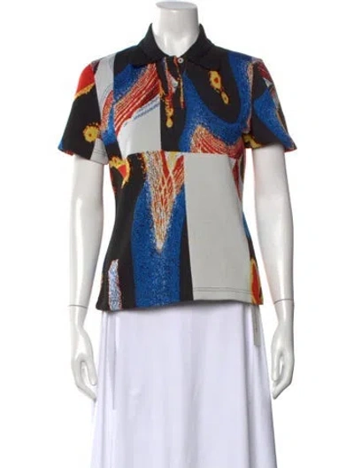 Pre-owned Ambush Graphic Print Short Sleeve Polo In Black