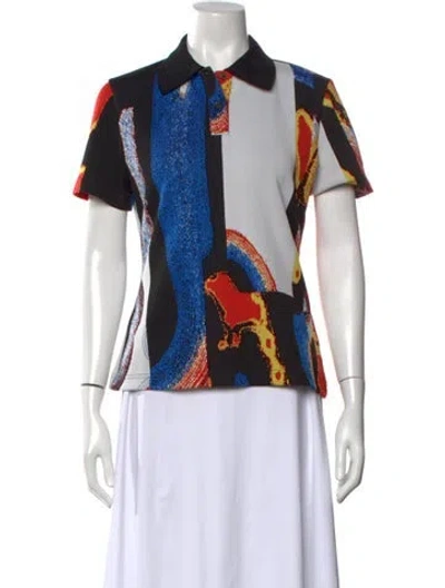 Pre-owned Ambush Graphic Print Short Sleeve Polo In Black