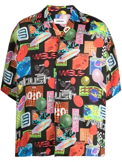 Ambush Graphic Print Cuban Collar Shirt In Multicolour