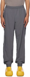 Ambush Gray Elastic Waistband Track Pants In Red