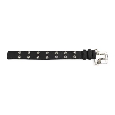Ambush Grommet Leather Bracelet In Black