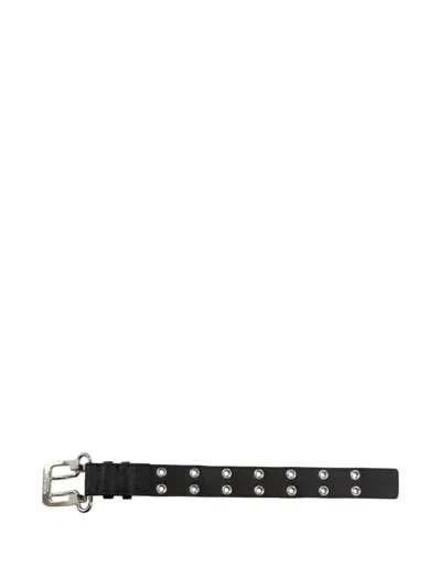 Ambush Grommet Leather Bracelet In Black