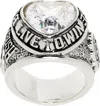Ambush Silver Heart Class Ring In White
