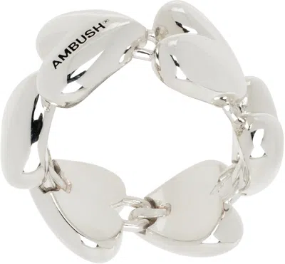 Ambush Heart Link Ring In White
