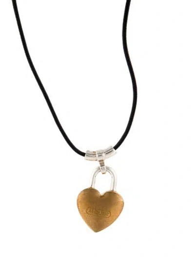Pre-owned Ambush Heart Lock Necklace, 20" In Multicolor