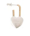 Ambush Heart Padlock Earring In White