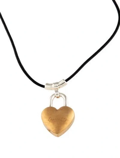Pre-owned Ambush Heart Padlock Pendant Necklace, 13" In Multicolor