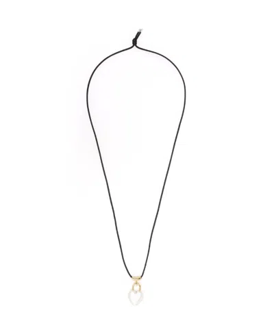 Ambush Heart Padlock Pendant Necklace In White