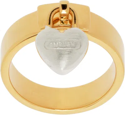 Ambush Heart Padlock Ring In Yellow