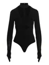 Ambush Heart Shaped Gloves Bodysuit In Black