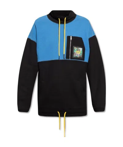 AMBUSH HIGH NECK SWEATSHIRT BLACK MULTICOLOR