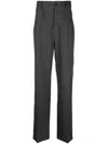 Ambush High-waisted Virgin-wool Trousers In Medium Grey Melange No Color