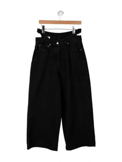 Pre-owned Ambush High-rise Wide Leg Jeans In Black