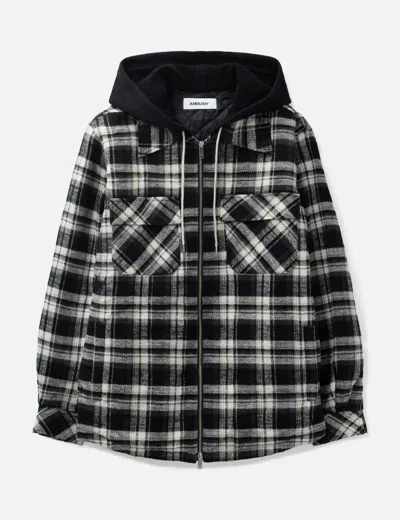 Ambush Hooded Check Shirt In Black