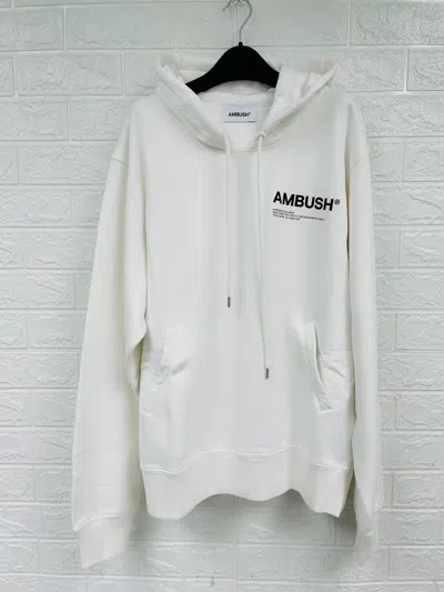 Ambush Hooded Logo Sweater In White