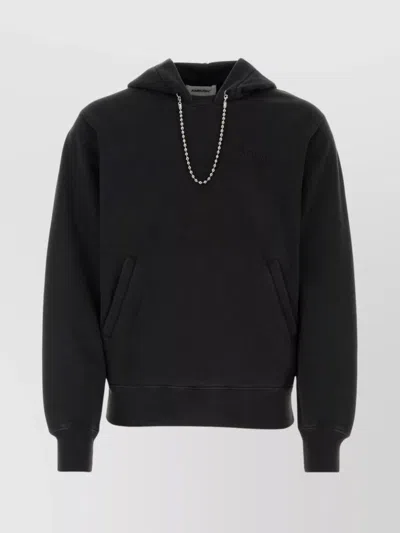 Ambush Hooded Oversize Cotton Sweatshirt In Black