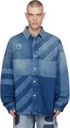 Ambush Indigo Patchwork Denim Jacket In Indigo