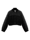 Ambush Lace-panel Bomber Jacket In Black