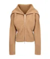Ambush Lapel Zipper Sweater In Nude