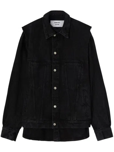 Ambush Layered Denim Jacket In Black