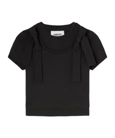 Ambush Layered Organic Cotton T-shirt In Black