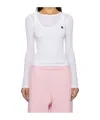 Ambush Layered Ribbed-knit Top In White