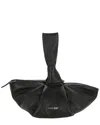 Ambush Twist Top Leather Handle Bag In Black