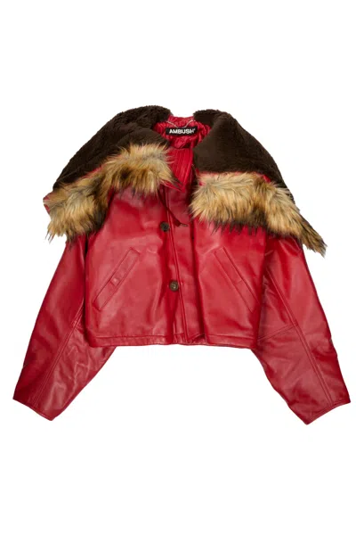 Ambush Leather Cropped N3b Red