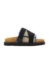 Ambush Leather Padded Slides In Black