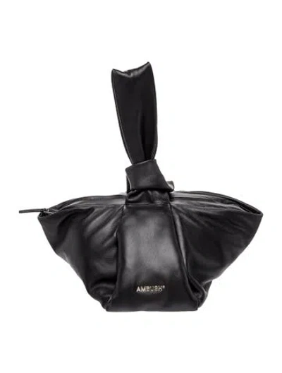 Pre-owned Ambush Leather Shoulder Bag In Black