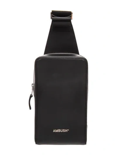 Pre-owned Ambush Leather Shoulder Bag In Black