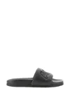 Ambush Quilted Lettering Logo Sliders Man Sandals Black Size 9 Calfskin In Black