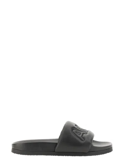 Ambush Leather Slide Sandal In Black