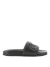 Ambush Quilted Lettering Logo Sliders Man Sandals Black Size 9 Calfskin In Black