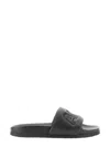 Ambush Quilted Lettering Logo Sliders Man Sandals Black Size 9 Calfskin In Black