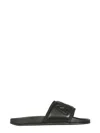 Ambush 10mm Quilted Leather Slide Sandals In Black