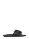 Ambush 10mm Quilted Leather Slide Sandals In Black