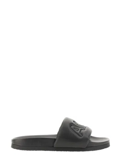 Ambush Leather Slippers In Black