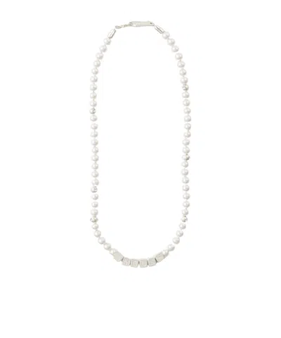 Ambush Letterbox Pearl-detail Necklace In White