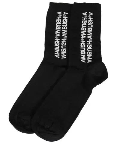 Ambush Logo Cotton Blend Socks In Black