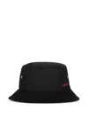 Ambush Solid Color Bucket Hat With Embroidered Contrasting Logo In Black