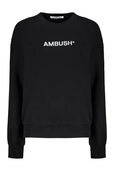 Ambush Logo Detail Cotton Sweatshirt In Black