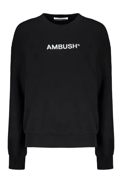 Ambush Logo Detail Cotton Sweatshirt In Black