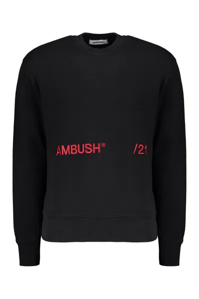 Ambush Logo Embroidered Cotton Sweatshirt In Black