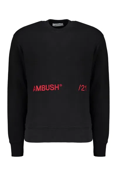 Ambush Logo Embroidered Cotton Sweatshirt In Black