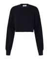 Ambush Distressed Crew Neck Cropped Sweatshirt In Black