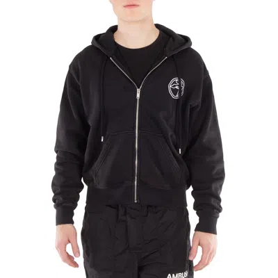 Ambush Logo-embroidered Organic Cotton Hoodie In Black